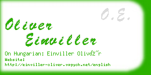 oliver einviller business card